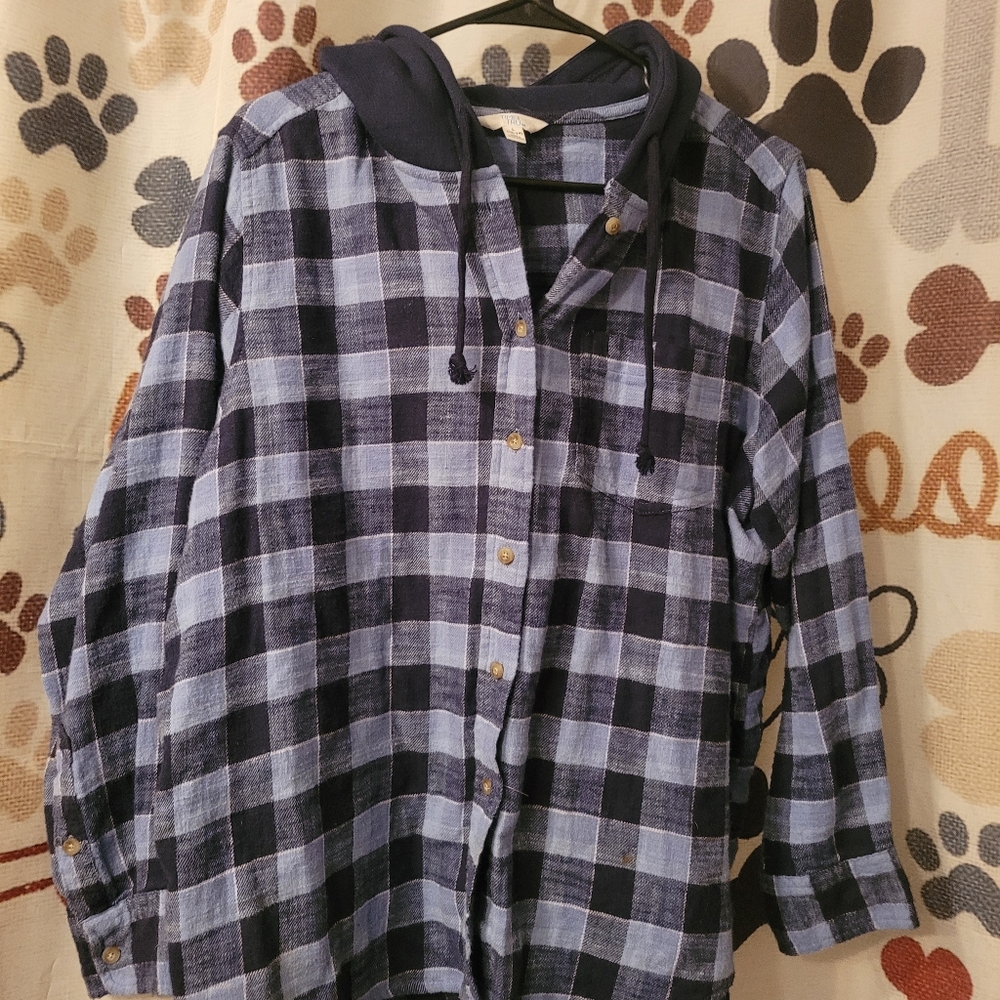 Womens Large hoodie flanel